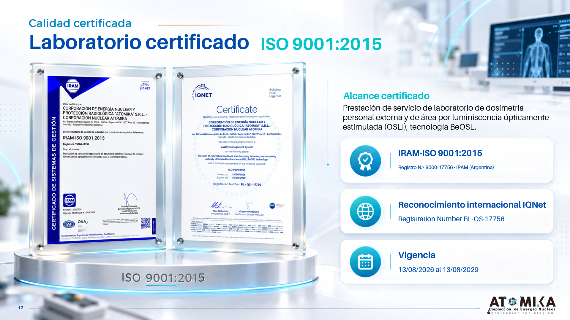 Servicio de dosimetría personal ATOMIKA
