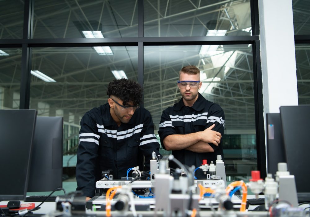 the robotic hand technology teacher is instructing new students 1.jpg